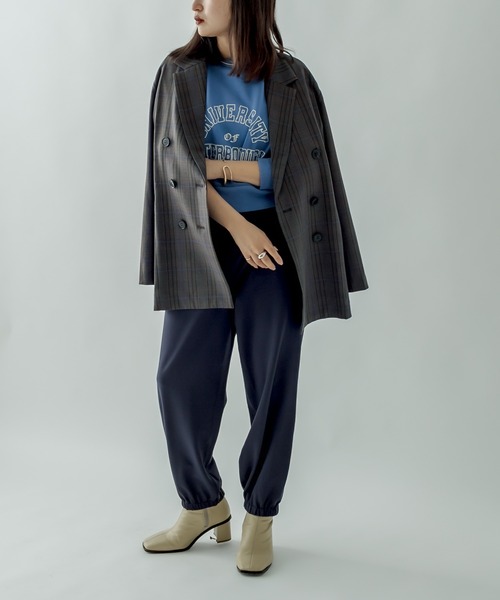 mystic（ミスティック）の「ジョガーパンツ（スウェットパンツ・レディース・ベージュ/ネイビー・FREE）」の3枚目の写真