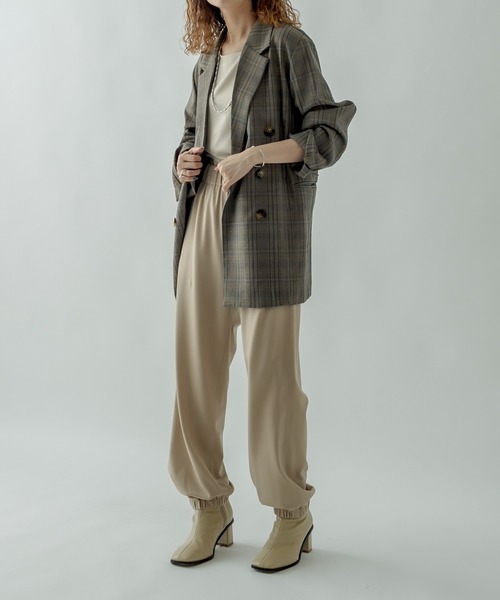 mystic（ミスティック）の「ジョガーパンツ（スウェットパンツ・レディース・ベージュ/ネイビー・FREE）」の4枚目の写真