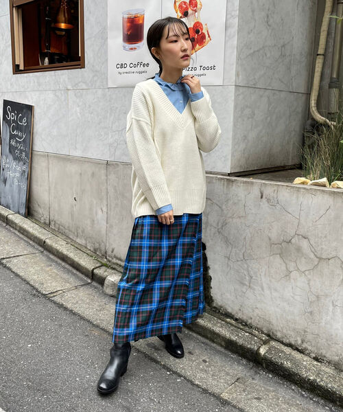 fredy emue(フレディエミュ)の「HAMILTON WOOL ワッフルMIXプルオーバーニット(ニット/セーター・レディース・レッド/オフホワイト/キャメル・38)」の14枚目の写真
