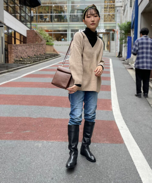 fredy emue(フレディエミュ)の「HAMILTON WOOL ワッフルMIXプルオーバーニット(ニット/セーター・レディース・レッド/オフホワイト/キャメル・38)」の4枚目の写真
