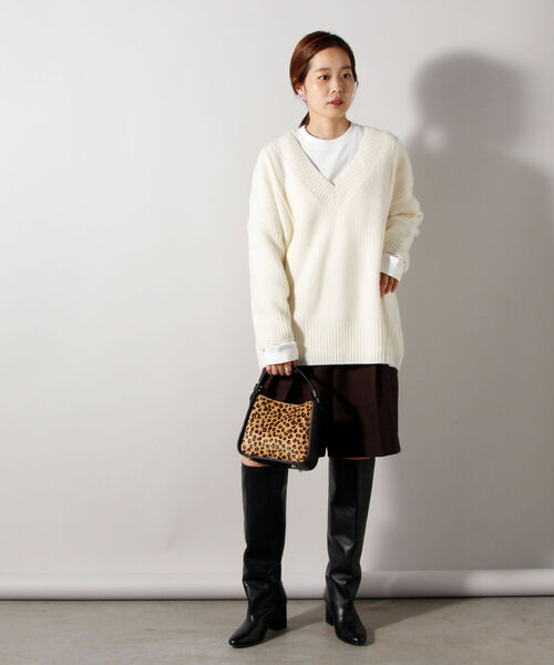 fredy emue(フレディエミュ)の「HAMILTON WOOL ワッフルMIXプルオーバーニット(ニット/セーター・レディース・レッド/オフホワイト/キャメル・38)」の21枚目の写真