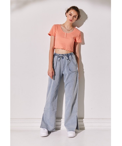 ALEXIA STAM（アリシアスタン）の「Hem Slit Wide Pants/ヘムスリットワイドパンツ（その他パンツ・レディース・ブラック系その他/ブルー系その他・S/M）」の20枚目の写真