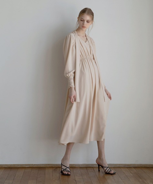 MIELI INVARIANT(ミエリインヴァリアント)の「Bowtie Wrinkle Dress(ワンピース・レディース・ブラック/クリーム・FREE)」の21枚目の写真