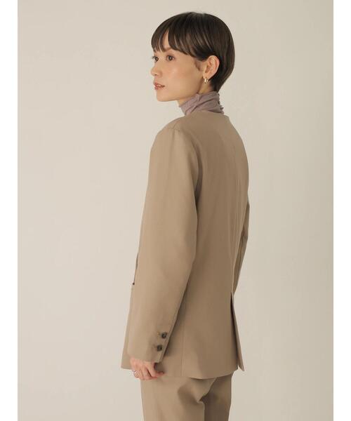 rem closet（レムクローゼット）の「ノーカラージャケット（ノーカラージャケット・レディース・ブラウン/グレイッシュベージュ・S）」の18枚目の写真