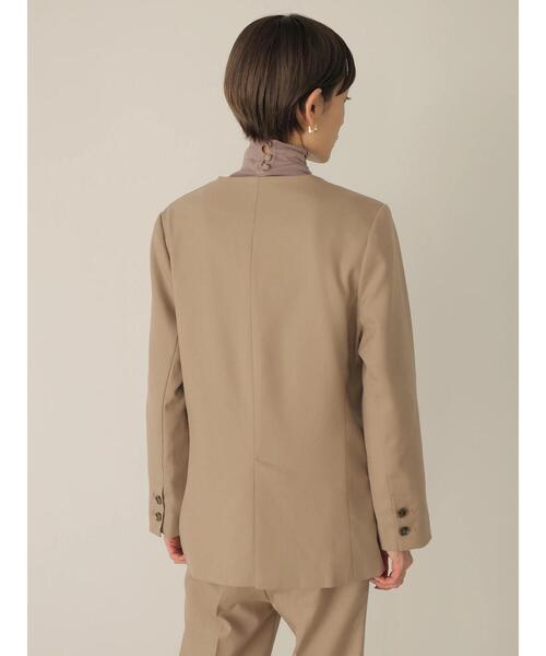 rem closet（レムクローゼット）の「ノーカラージャケット（ノーカラージャケット・レディース・ブラウン/グレイッシュベージュ・S）」の19枚目の写真