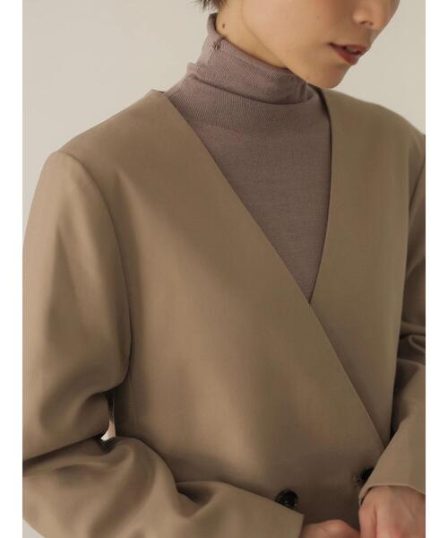 rem closet（レムクローゼット）の「ノーカラージャケット（ノーカラージャケット・レディース・ブラウン/グレイッシュベージュ・S）」の20枚目の写真