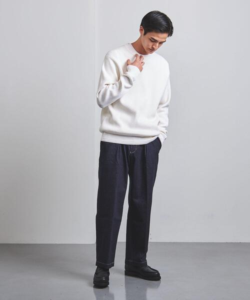 UNITED ARROWS（ユナイテッドアローズ）の「＜UNITED ARROWS＞ コットン/カシミヤ サーマル クルーネック ニット（ニット/セーター・メンズ・グレー/ホワイト/ライム・L/S/XL/M）」の11枚目の写真