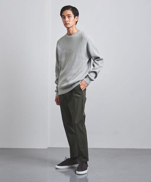 UNITED ARROWS（ユナイテッドアローズ）の「＜UNITED ARROWS＞ コットン/カシミヤ サーマル クルーネック ニット（ニット/セーター・メンズ・グレー/ホワイト/ライム・L/S/XL/M）」の4枚目の写真