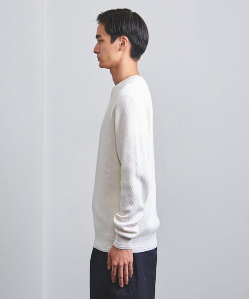 UNITED ARROWS（ユナイテッドアローズ）の「＜UNITED ARROWS＞ コットン/カシミヤ サーマル クルーネック ニット（ニット/セーター・メンズ・グレー/ホワイト/ライム・L/S/XL/M）」の22枚目の写真