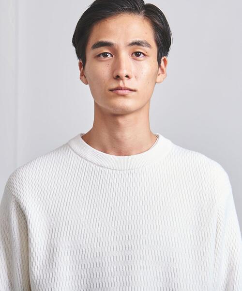 UNITED ARROWS（ユナイテッドアローズ）の「＜UNITED ARROWS＞ コットン/カシミヤ サーマル クルーネック ニット（ニット/セーター・メンズ・グレー/ホワイト/ライム・L/S/XL/M）」の13枚目の写真