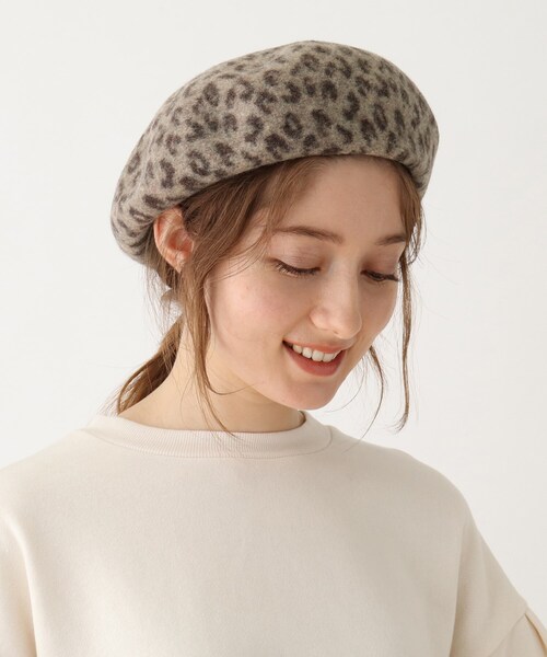 DRESKIP（ドレスキップ）の「◆レオパードジャガードベレー（ハンチング/ベレー帽・レディース・グレー系3/ベージュ系3・00）」の9枚目の写真