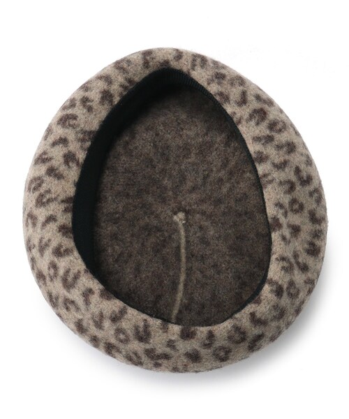 DRESKIP（ドレスキップ）の「◆レオパードジャガードベレー（ハンチング/ベレー帽・レディース・グレー系3/ベージュ系3・00）」の6枚目の写真
