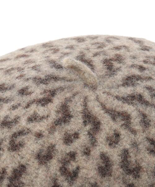 DRESKIP（ドレスキップ）の「◆レオパードジャガードベレー（ハンチング/ベレー帽・レディース・グレー系3/ベージュ系3・00）」の3枚目の写真