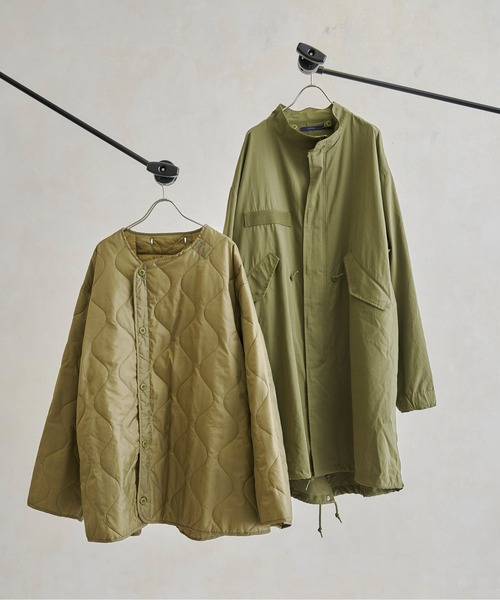 CPCM（シーピーシーエム）の「3WAYキルティングジャケット付きビッグシルエットモッズコート（モッズコート・メンズ・ブラック/カーキ・MEDIUM/LARGE）」の22枚目の写真