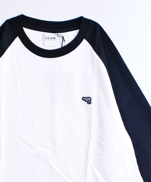 R.R.G.S（アールアールジーエス）の「RAGLAN L/S T-SHIRTS（Tシャツ/カットソー・メンズ・ホワイト×ブルー/ホワイト×ブラック・MEDIUM/LARGE/X-LARGE）」の9枚目の写真