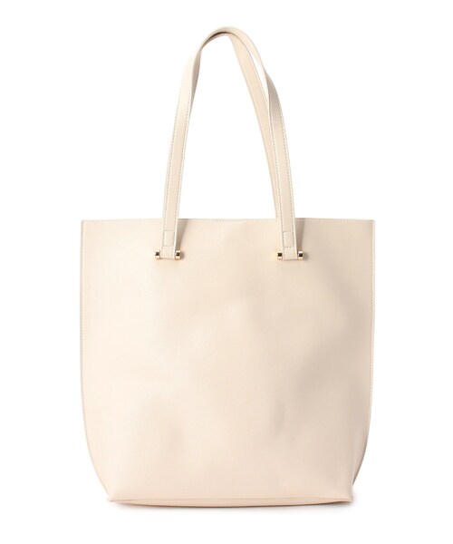 SHOO・LA・RUE（シューラルー）の「◆【セレモニー】フェイクレザーシンプルトート（トートバッグ・レディース・アイボリー/グレー/チャコールグレー/ブラック/ライトベージュ/ブラウン系その他・00）」の2枚目の写真