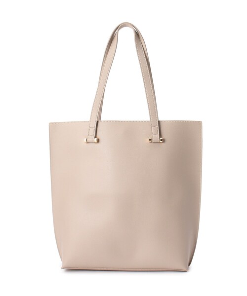 SHOO・LA・RUE（シューラルー）の「◆【セレモニー】フェイクレザーシンプルトート（トートバッグ・レディース・アイボリー/グレー/チャコールグレー/ブラック/ライトベージュ/ブラウン系その他・00）」の8枚目の写真