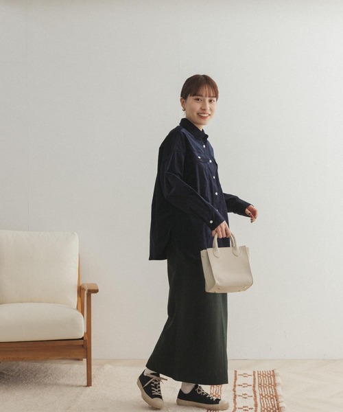 FORK&SPOON（フォークアンドスプーン）の「FORK&SPOON　フラノストレートスカート（スカート・レディース・グリーン/ベージュ系その他・1/2）」の3枚目の写真