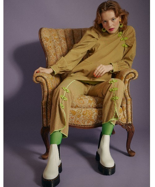 Candy Stripper（キャンディストリッパー）の「GINGHAM CHINA ワンピース（ワンピース・レディース・ブラック/レッド/グリーン・2）」の6枚目の写真