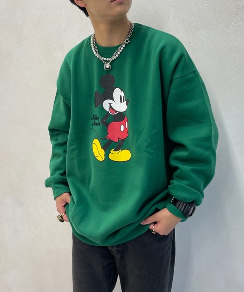 Disney(ディズニー)の「ディズニーコラボ裏起毛スウェット(スウェット・メンズ・ブラック/グレー/グリーン・MEDIUM/LARGE)」の3枚目の写真