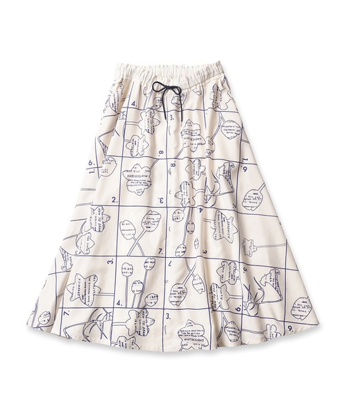 mintdesigns（ミントデザインズ）の「FLOWER COMIC SK / フラワーコミックスカート（スカート・レディース・ベージュ/オフホワイト・2）」の2枚目の写真