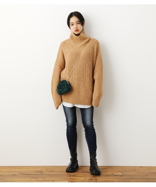 RODEO CROWNS WIDE BOWL（ロデオクラウンズワイドボウル）の「レイヤードハイネックニットトップス（ニット/セーター・レディース・ブラック/ベージュ/サックスブルー・FREE）」の13枚目の写真