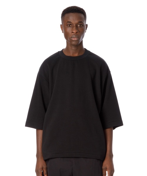 Sandinista（サンディニスタ）の「Double Knit H-S Tee / ダブルニット５分袖丈Tシャツ（Tシャツ/カットソー・メンズ・チャコールグレー/ブラック/ネイビー/ネイビー系・SMALL/MEDIUM/LARGE）」の2枚目の写真