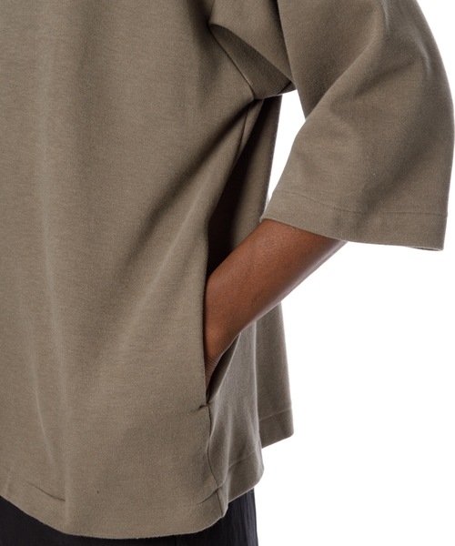 Sandinista（サンディニスタ）の「Double Knit H-S Tee / ダブルニット５分袖丈Tシャツ（Tシャツ/カットソー・メンズ・チャコールグレー/ブラック/ネイビー/ネイビー系・SMALL/MEDIUM/LARGE）」の7枚目の写真