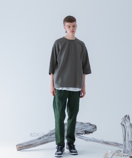 Sandinista（サンディニスタ）の「Double Knit H-S Tee / ダブルニット５分袖丈Tシャツ（Tシャツ/カットソー・メンズ・チャコールグレー/ブラック/ネイビー/ネイビー系・SMALL/MEDIUM/LARGE）」の21枚目の写真