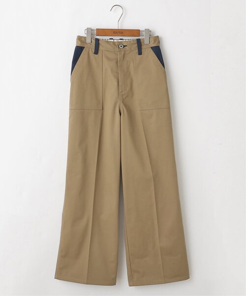 DOUBLE NAME（ダブルネーム）の「UNIVERSAL OVERALL×DOUBLE NAME異素材ワイドパンツ（その他パンツ・レディース・ベージュ/キナリ/ネイビー系・FREE）」の8枚目の写真