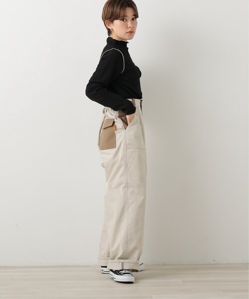 DOUBLE NAME（ダブルネーム）の「UNIVERSAL OVERALL×DOUBLE NAME異素材ワイドパンツ（その他パンツ・レディース・ベージュ/キナリ/ネイビー系・FREE）」の10枚目の写真