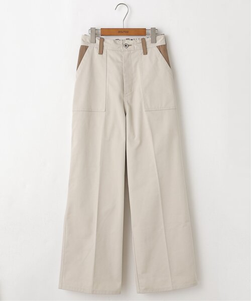 DOUBLE NAME（ダブルネーム）の「UNIVERSAL OVERALL×DOUBLE NAME異素材ワイドパンツ（その他パンツ・レディース・ベージュ/キナリ/ネイビー系・FREE）」の14枚目の写真