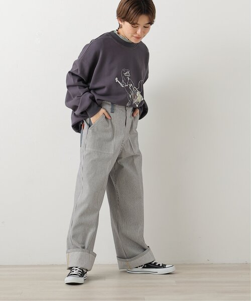 DOUBLE NAME（ダブルネーム）の「UNIVERSAL OVERALL×DOUBLE NAME異素材ワイドパンツ（その他パンツ・レディース・ベージュ/キナリ/ネイビー系・FREE）」の17枚目の写真