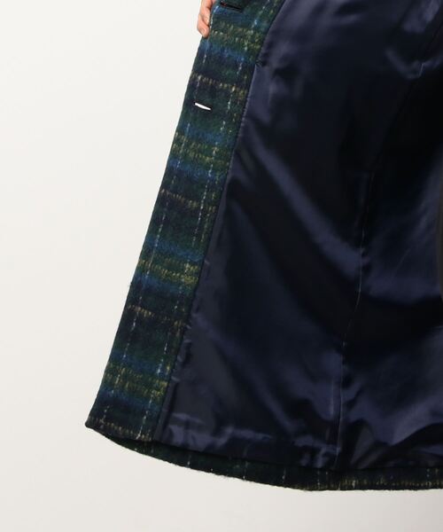 To b. by agnes b.（トゥービーバイアニエスベー）の「WQ04 MANTEAU フーディーチェックコート（その他アウター・レディース・ブルー系その他・38/36）」の4枚目の写真