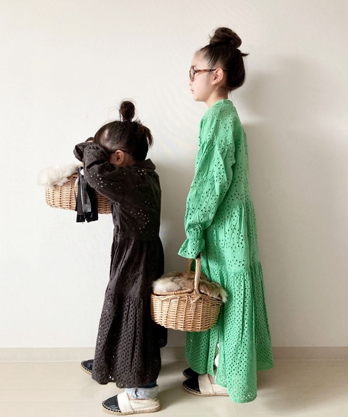 CIAOPANIC TYPY（チャオパニックティピー）の「【KIDS】indiaカットワークレースワンピース（ワンピース・キッズ・チャコールグレー/グリーン/グレー系その他・SMALL/MEDIUM/LARGE/X-LARGE/XX-LARGE）」の11枚目の写真