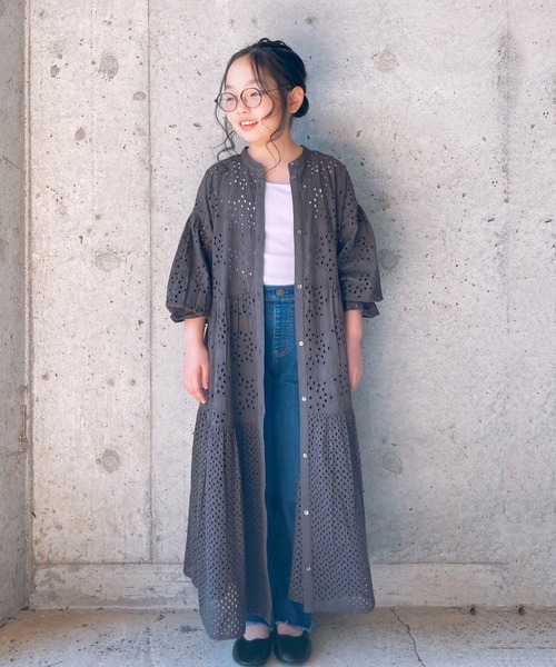 CIAOPANIC TYPY（チャオパニックティピー）の「【KIDS】indiaカットワークレースワンピース（ワンピース・キッズ・チャコールグレー/グリーン/グレー系その他・SMALL/MEDIUM/LARGE/X-LARGE/XX-LARGE）」の20枚目の写真