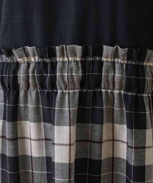 BEARDSLEY（ビアズリー）の「チェック生地がドッキング ラップスカート付ワンピース（ワンピース・レディース・ブラック・FREE）」の22枚目の写真