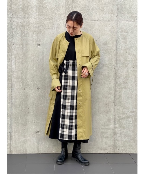 BEARDSLEY（ビアズリー）の「チェック生地がドッキング ラップスカート付ワンピース（ワンピース・レディース・ブラック・FREE）」の18枚目の写真