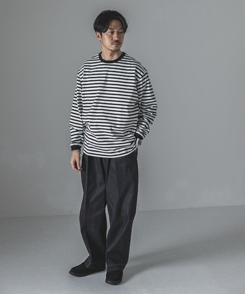 URBAN RESEARCH（アーバンリサーチ）の「ナローボーダーロングスリーブTシャツ（Tシャツ/カットソー・メンズ・ブラック系その他/グリーン系その他/レッド系その他・SMALL/MEDIUM/LARGE）」の15枚目の写真