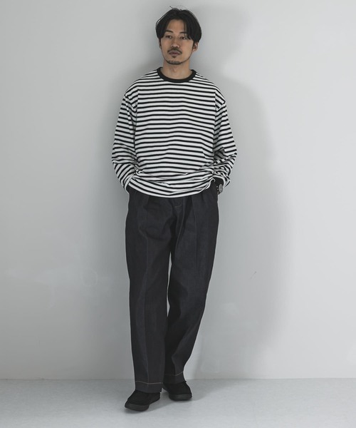 URBAN RESEARCH（アーバンリサーチ）の「ナローボーダーロングスリーブTシャツ（Tシャツ/カットソー・メンズ・ブラック系その他/グリーン系その他/レッド系その他・SMALL/MEDIUM/LARGE）」の13枚目の写真