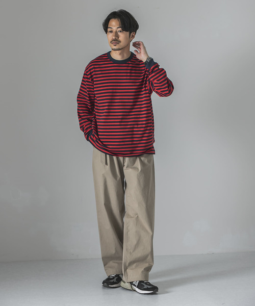 URBAN RESEARCH（アーバンリサーチ）の「ナローボーダーロングスリーブTシャツ（Tシャツ/カットソー・メンズ・ブラック系その他/グリーン系その他/レッド系その他・SMALL/MEDIUM/LARGE）」の6枚目の写真