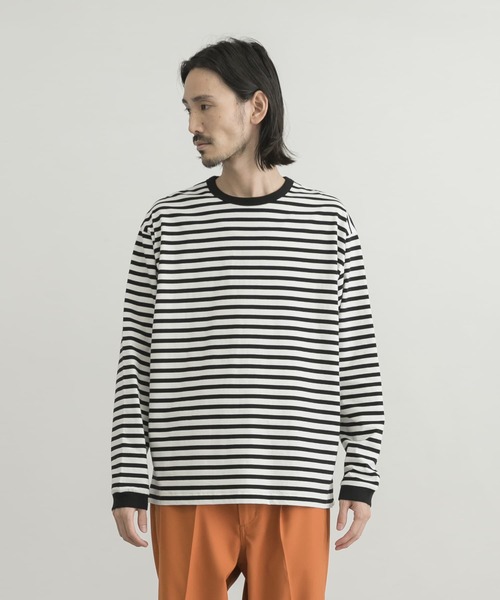 URBAN RESEARCH（アーバンリサーチ）の「ナローボーダーロングスリーブTシャツ（Tシャツ/カットソー・メンズ・ブラック系その他/グリーン系その他/レッド系その他・SMALL/MEDIUM/LARGE）」の5枚目の写真