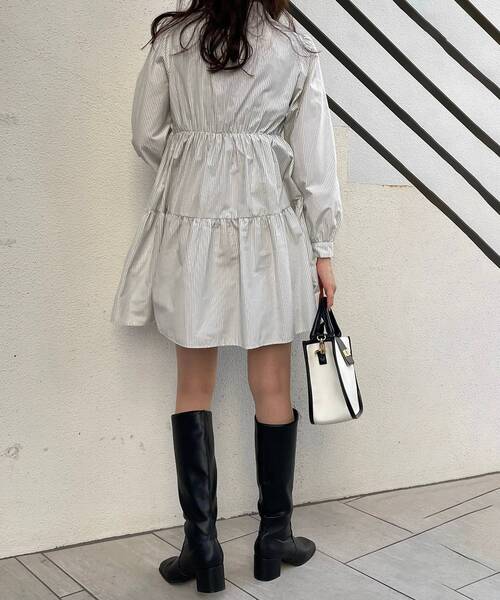 MAJESTIC LEGON（マジェスティックレゴン）の「ハイネックミニワンピ（ワンピース・レディース・オフホワイト/グレー系その他/ブルー系その他2・MEDIUM）」の8枚目の写真