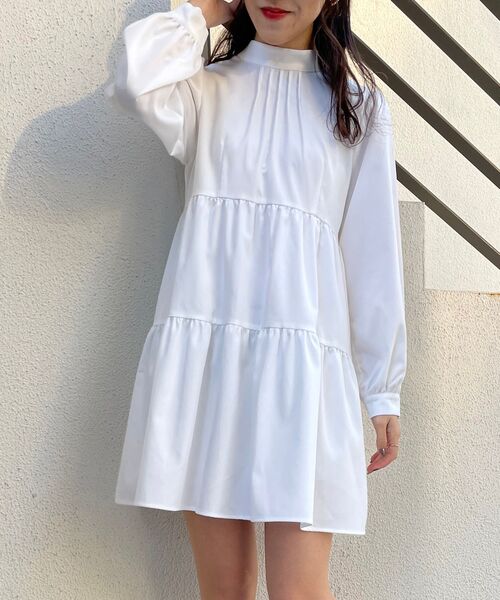 MAJESTIC LEGON（マジェスティックレゴン）の「ハイネックミニワンピ（ワンピース・レディース・オフホワイト/グレー系その他/ブルー系その他2・MEDIUM）」の11枚目の写真