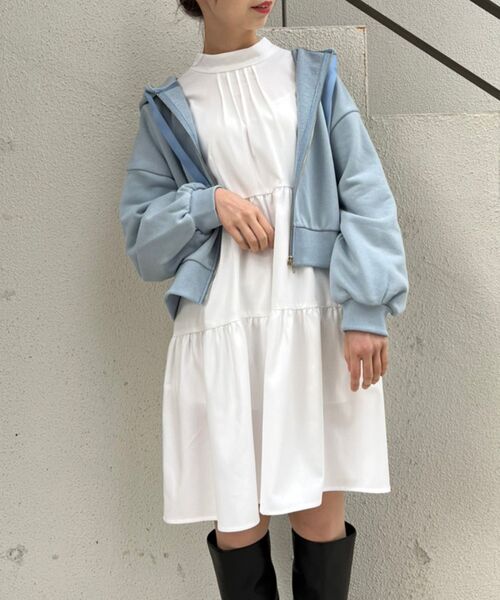 MAJESTIC LEGON（マジェスティックレゴン）の「ハイネックミニワンピ（ワンピース・レディース・オフホワイト/グレー系その他/ブルー系その他2・MEDIUM）」の15枚目の写真