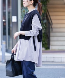 URBAN RESEARCH Sonny Label | 『一部WEB限定カラー』ニットベストxフレアシャツレイヤーSET2(シャツ/ブラウス)