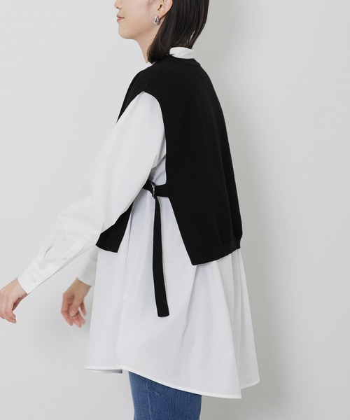 URBAN RESEARCH Sonny Label（アーバンリサーチサニーレーベル）の「『一部WEB限定カラー』ニットベストxフレアシャツレイヤーSET2（シャツ/ブラウス・レディース・ブラック/ライトグレー/ネイビー/チャコールグレー・FREE）」の9枚目の写真