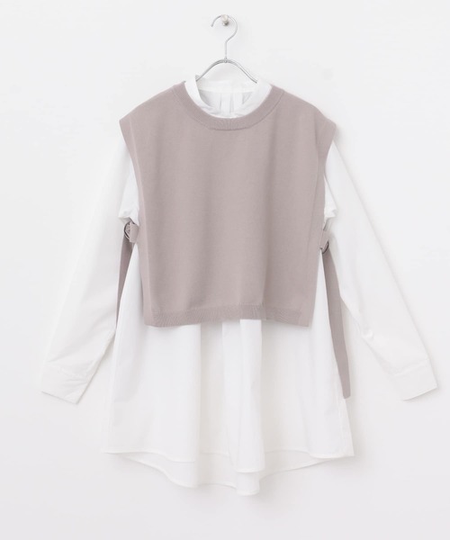 URBAN RESEARCH Sonny Label（アーバンリサーチサニーレーベル）の「『一部WEB限定カラー』ニットベストxフレアシャツレイヤーSET2（シャツ/ブラウス・レディース・ブラック/ライトグレー/ネイビー/チャコールグレー・FREE）」の16枚目の写真