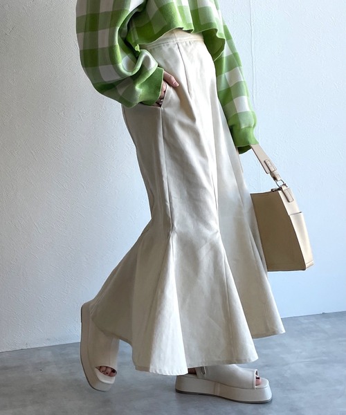 w closet（ダブルクローゼット）の「ハイウエストマーメイドスカート（スカート・レディース・ライトベージュ/ライム/スミクロ・FREE）」の10枚目の写真