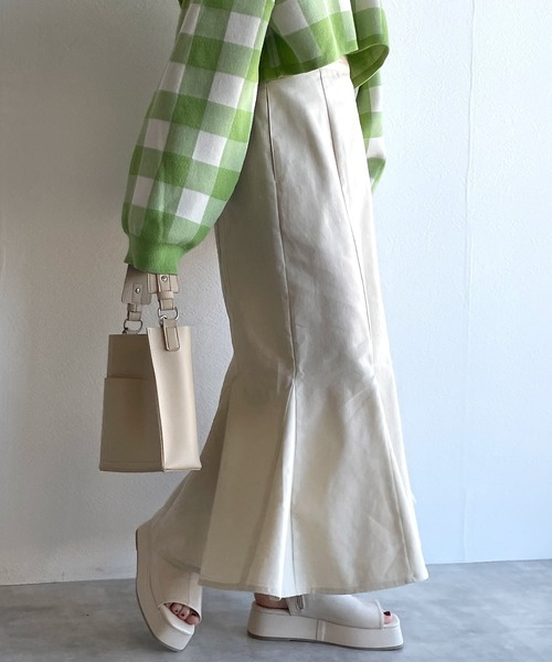 w closet（ダブルクローゼット）の「ハイウエストマーメイドスカート（スカート・レディース・ライトベージュ/ライム/スミクロ・FREE）」の11枚目の写真